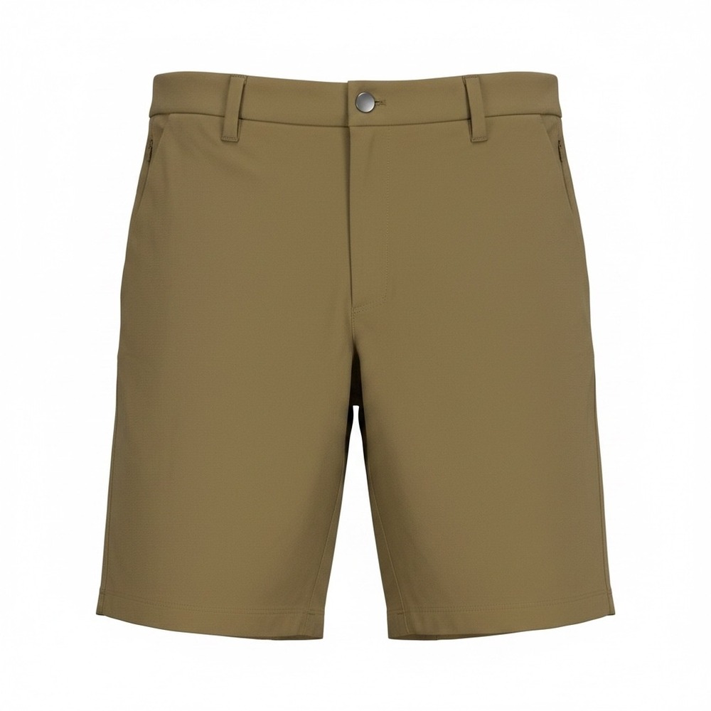 CRZ YOGA Mens Golf Shorts 33W Khaki Sand Performance Flat Front NS00259‎ NEW